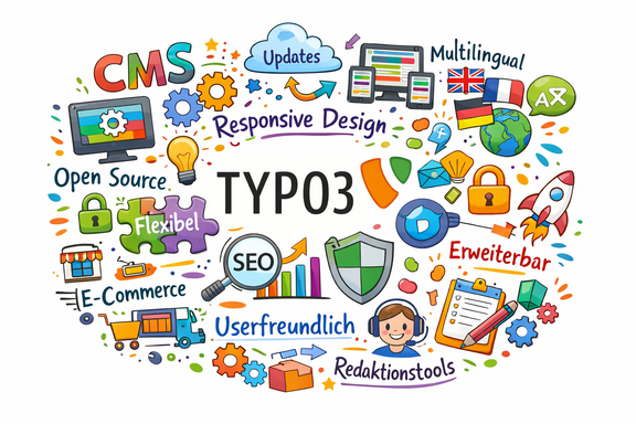 [Translate to English:] TYPO3 Wortwolke