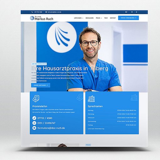 Screenshot der Website der Arztpraxis Dr. med. Markus Ruch