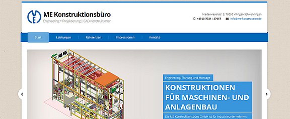 ME Konstruktionsbüro Screenshot Website