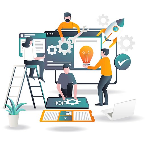 Team erstellt Website