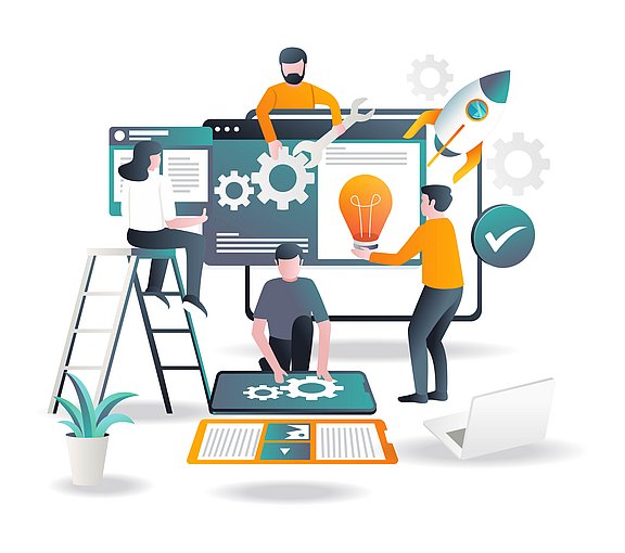 Team erstellt Website
