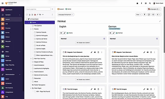 Backend TYPO3 14.0
